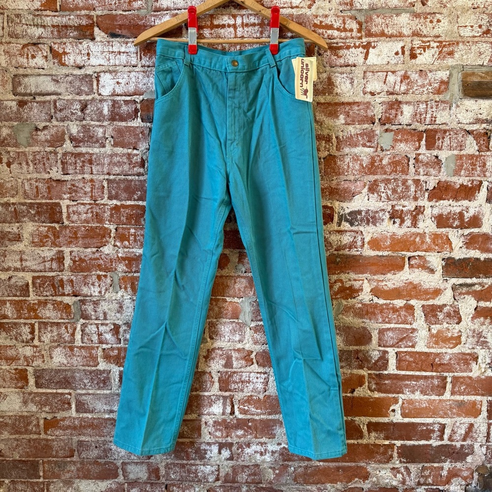 Vintage Silver Unicorn Teal Mom Jeans New Tags On Cotton Size 16 Sears